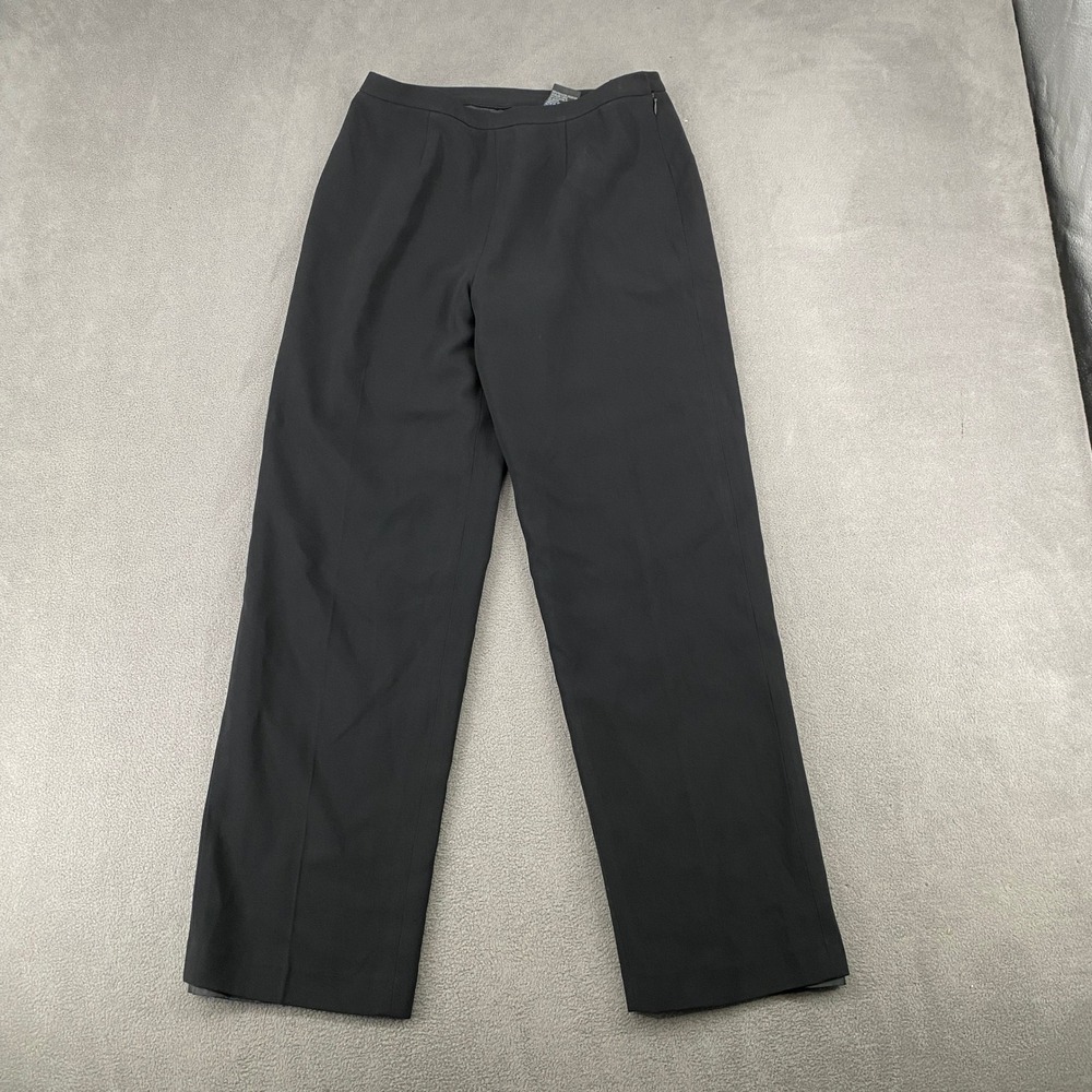 Kasper Petite Black Straight Leg Dress Pants Side Zip Trousers Size 6P RN 50610